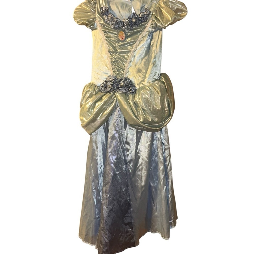 Disney Princess Cinderella blue satin ball gown costume dress M kids 7-8